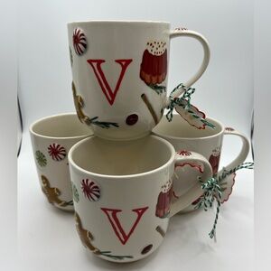 ANTHROPOLOGIE Festive Holiday Mug Set NWT
